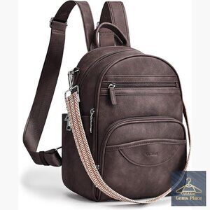 Mini Vegan Leather Backpack Purse with RFID Blocking Tablet Pocket